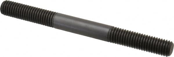Jergens - M10x1.50 110mm OAL Equal Double Threaded Stud - Alloy Steel, Black Oxide Finish, 35mm Equal Thread Length, Metric - Americas Industrial Supply