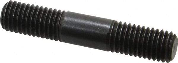 Jergens - M12x1.75 65mm OAL Equal Double Threaded Stud - Alloy Steel, Black Oxide Finish, 22mm Equal Thread Length, Metric - Americas Industrial Supply