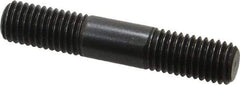 Jergens - M12x1.75 65mm OAL Equal Double Threaded Stud - Alloy Steel, Black Oxide Finish, 22mm Equal Thread Length, Metric - Americas Industrial Supply