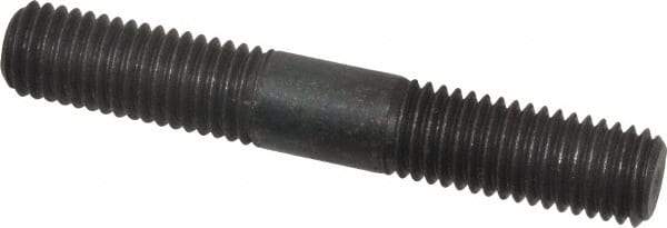 Jergens - M12x1.75 80mm OAL Equal Double Threaded Stud - Alloy Steel, Black Oxide Finish, 30mm Equal Thread Length, Metric - Americas Industrial Supply