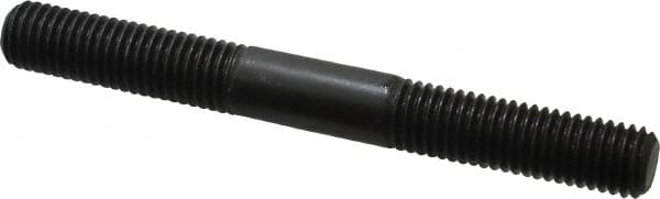 Jergens - M12x1.75 110mm OAL Equal Double Threaded Stud - Alloy Steel, Black Oxide Finish, 39mm Equal Thread Length, Metric - Americas Industrial Supply