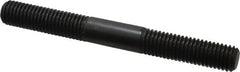 Jergens - M12x1.75 110mm OAL Equal Double Threaded Stud - Alloy Steel, Black Oxide Finish, 39mm Equal Thread Length, Metric - Americas Industrial Supply