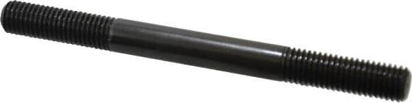 Jergens - M12x1.75 140mm OAL Equal Double Threaded Stud - Alloy Steel, Black Oxide Finish, 39mm Equal Thread Length, Metric - Americas Industrial Supply