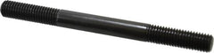 Jergens - M12x1.75 140mm OAL Equal Double Threaded Stud - Alloy Steel, Black Oxide Finish, 39mm Equal Thread Length, Metric - Americas Industrial Supply