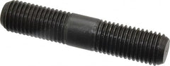 Jergens - M16x2.0 80mm OAL Equal Double Threaded Stud - Alloy Steel, Black Oxide Finish, 29mm Equal Thread Length, Metric - Americas Industrial Supply