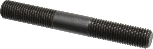 Jergens - M16x2.0 125mm OAL Equal Double Threaded Stud - Alloy Steel, Black Oxide Finish, 47mm Equal Thread Length, Metric - Americas Industrial Supply