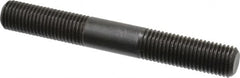 Jergens - M16x2.0 125mm OAL Equal Double Threaded Stud - Alloy Steel, Black Oxide Finish, 47mm Equal Thread Length, Metric - Americas Industrial Supply