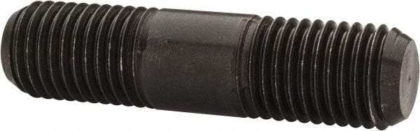 Jergens - M20x2.5 80mm OAL Equal Double Threaded Stud - Alloy Steel, Black Oxide Finish, 29mm Equal Thread Length, Metric - Americas Industrial Supply