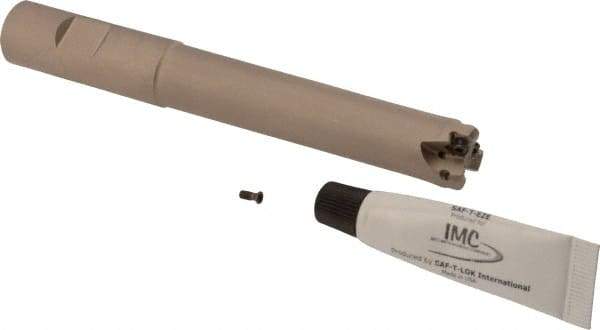 Iscar - 3/4" Cut Diam, 0.03" Max Depth, 3/4" Shank Diam, Weldon Shank Indexable High-Feed End Mill - Screw Holding Method, H600 WXCU 04 Insert, FF EWX-04 Toolholder, Through Coolant - Americas Industrial Supply