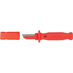 Wiha - Fixed Safety Utility Knife - 2" Blade, Red Plastic Handle, 1 Blade Included - Americas Industrial Supply