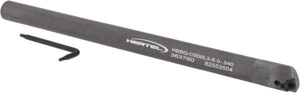 Hertel - 0.54" Min Bore Diam, 8" OAL, 1/2" Shank Diam, HBBQ Indexable Boring Bar - 5" Max Bore Depth, WPGT Insert, Screw Holding Method - Americas Industrial Supply