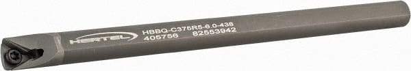 Hertel - 0.438" Min Bore Diam, 6" OAL, 3/8" Shank Diam, HBBQ Indexable Boring Bar - 3-3/4" Max Bore Depth, TPC.. Insert, Screw Holding Method - Americas Industrial Supply