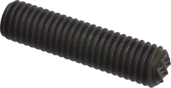 Fairlane - Serrated Tooth, 1/2-13, 1/4" Internal Hex, 2" Thread Length, Black Oxide Finish, Fully Threaded, Adjustable Positioning Gripper - 3/8" Pad Diam, Fine Tooth Grade - Americas Industrial Supply