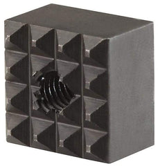 Fairlane - 1/2" Square, 10-32 Thread, 3/8" High, Fine Tooth Grade, Diamond Serration, High Speed Steel, Square Positioning Gripper - 0.03 x 45A° Chamfer, Black Oxide Finish - Americas Industrial Supply