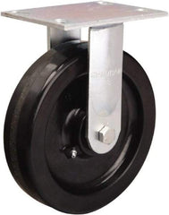 Hamilton - 8" Diam x 2" Wide x 9-1/2" OAH Top Plate Mount Rigid Caster - Phenolic, 900 Lb Capacity, Straight Roller Bearing, 4-1/2 x 6-1/4" Plate - Americas Industrial Supply