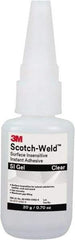 3M - 0.71 oz Tube Clear Instant Adhesive - Series Part Number SI Gel, 30 to 60 sec Working Time, 24 hr Full Cure Time - Americas Industrial Supply