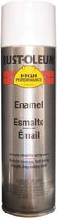 Rust-Oleum - White, Semi Gloss, Rust Proof Enamel Spray Paint - 14 Sq Ft per Can, 15 oz Container, Use on Metal - Americas Industrial Supply