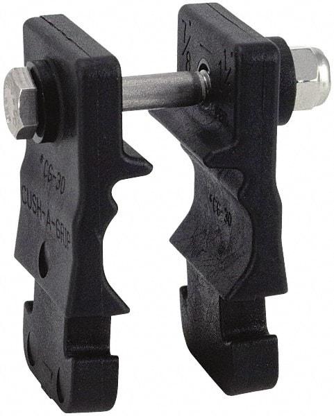 ZSI - 3/8" Pipe, Cushion Clamp - Black, 200 Lb Capacity, Glass Filled Nylon 6 - Americas Industrial Supply