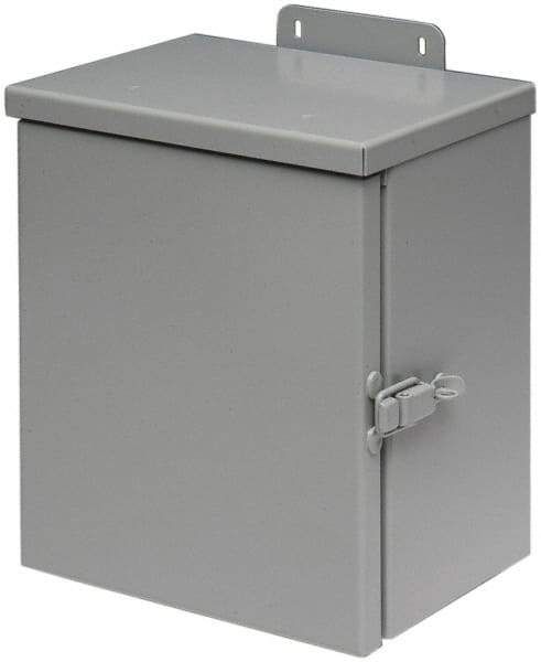 Cooper B-Line - Steel Junction Box Enclosure Hinge Flat Cover - NEMA 3R, 12" Wide x 12" High x 6" Deep, Rainproof - Americas Industrial Supply