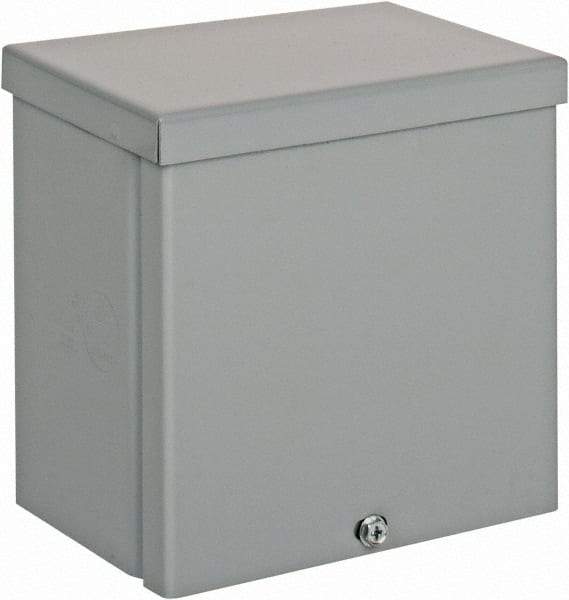 Cooper B-Line - Steel Junction Box Enclosure Screw Flat Cover - NEMA 3R, 6" Wide x 6" High x 4" Deep, Rainproof - Americas Industrial Supply