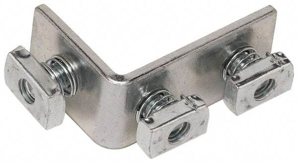 Cooper B-Line - Zinc Plated Carbon Steel 90° Preassembled Strut Fitting - 1/2" Bolt, 3 Holes, Used with Cooper B Line Channel & Strut (All Sizes Except B62 & B72) - Americas Industrial Supply