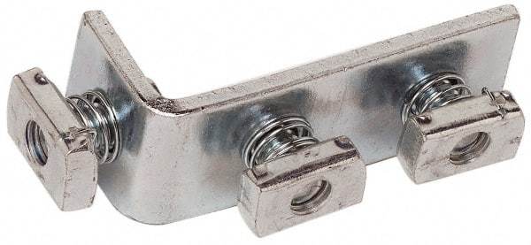 Cooper B-Line - Zinc Plated Carbon Steel 90° Preassembled Strut Fitting - 1/2" Bolt, 3 Holes, Used with Cooper B Line Channel & Strut (All Sizes Except B62 & B72) - Americas Industrial Supply