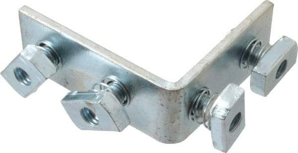 Cooper B-Line - Zinc Plated Carbon Steel 90° Preassembled Strut Fitting - 1/2" Bolt, 4 Holes, Used with Cooper B Line Channel & Strut (All Sizes Except B62 & B72) - Americas Industrial Supply