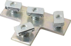 Cooper B-Line - Zinc Plated Carbon Steel Preassembled Flat Tee Strut Fitting - 1/2" Bolt, 4 Holes, Used with Cooper B Line Channel & Strut (All Sizes Except B62 & B72) - Americas Industrial Supply