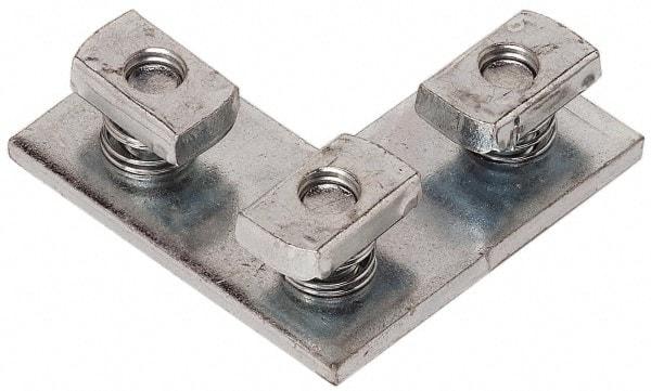 Cooper B-Line - Zinc Plated Carbon Steel Preassembled Flat Corner Strut Fitting - 1/2" Bolt, 3 Holes, Used with Cooper B Line Channel & Strut (All Sizes Except B62 & B72) - Americas Industrial Supply