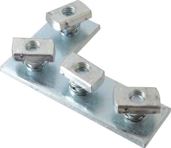 Cooper B-Line - Zinc Plated Carbon Steel Preassembled Flat Corner Strut Fitting - 1/2" Bolt, 4 Holes, Used with Cooper B Line Channel & Strut (All Sizes Except B62 & B72) - Americas Industrial Supply