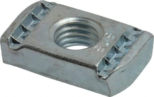 Cooper B-Line - 1/2" Rod, Zinc Plated Carbon Steel Spring Channel Strut Nut with O Spring - 2000 Lb Capacity, 1/2" Bolt, 1 Hole, Used with Cooper B Line B42, B52, B54 & B56 Channel & Strut - Americas Industrial Supply