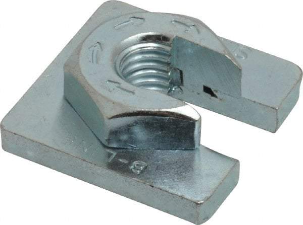 Cooper B-Line - 1/2" Rod, Zinc Plated Carbon Steel Slip On Square Washer, Lock Strut Nut - 1350 Lb Capacity, 1/2-13" Bolt, 1 Hole, Used with Cooper B Line Channel & Strut (All Sizes Except B62 & B72) - Americas Industrial Supply