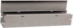 Cooper B-Line - 4" High x 102mm Wide x 60" Long, Screw Mount Solid Wall Wire Duct - Gray, 19 (Bottom) & 19 (Top) Knockouts, Hinged Cover, Steel - Americas Industrial Supply