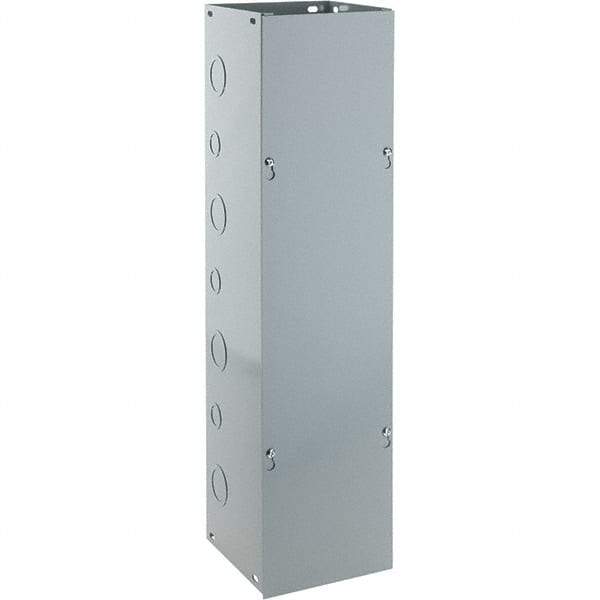 Cooper B-Line - 6" High x 152mm Wide x 24" Long, Screw Mount Solid Wall Wire Duct - Gray, 7 (Bottom) & 7 (Top) Knockouts, Screw Cover, Steel - Americas Industrial Supply