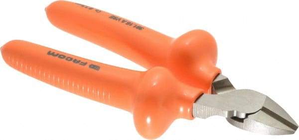 Facom - 6-5/16" OAL, 3.5mm Capacity, 3/4" Jaw Length x 13/32" Jaw Width, Insulated Diagonal Cutter Pliers - Standard Head, Cushion Grip Handles - Americas Industrial Supply
