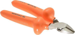 Facom - 6-5/16" OAL, 3.5mm Capacity, 3/4" Jaw Length x 13/32" Jaw Width, Insulated Diagonal Cutter Pliers - Standard Head, Cushion Grip Handles - Americas Industrial Supply