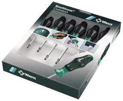 Wera - 6 Piece Torx Screwdriver Set - Bit Sizes: Torx T10, T15, T20, T25, T30 & T40 - Americas Industrial Supply