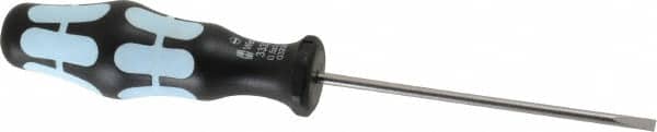 Wera - 3mm Blade Width, 161mm OAL Stainless Steel Slotted Screwdriver - 80mm Blade Length, Round Shank, Ergonomic Handle - Americas Industrial Supply