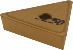 Iscar - TPMR322 PF Grade IC9250 Carbide Turning Insert - TiCN/Al2O3/TiN Finish, 60° Triangle, 3/8" Inscr Circle, 1/8" Thick, 1/32" Corner Radius - Americas Industrial Supply