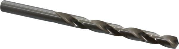 Cleveland - Letter M 135° High Speed Steel Jobber Drill - Bright Finish, Right Hand Cut, Spiral Flute, Straight Shank, 4-3/8" OAL, Split Point - Americas Industrial Supply