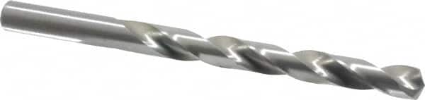 Cleveland - Letter T 135° High Speed Steel Jobber Drill - Bright Finish, Right Hand Cut, Spiral Flute, Straight Shank, 4-7/8" OAL, Split Point - Americas Industrial Supply