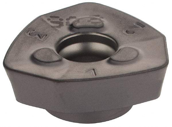 Iscar - FF WOMT09T320 Grade IC908 Carbide Milling Insert - TiAlN Finish, 0.1575" Thick, 18mm Inscribed Circle, 2mm Corner Radius - Americas Industrial Supply