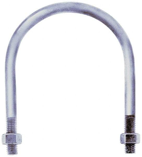 Gibraltar - 7/8-9 UNC, 17-5/16" Long, Round U Bolt Clamp with No Mount Plate for 14" Pipe - 4-1/4" Thread Length, 14-1/8" Wide, Grade C-1010 Steel - Americas Industrial Supply