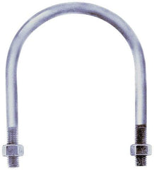 Gibraltar - 3/4-10 UNC, 13-13/16" Long, Round U Bolt Clamp with No Mount Plate for 10" Pipe - 4" Thread Length, 10-7/8" Wide, Grade C-1010 Steel - Americas Industrial Supply