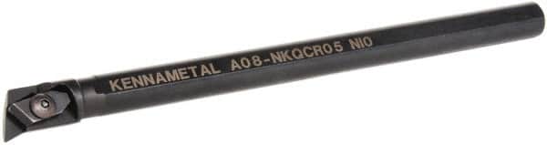 Kennametal - NP.., 17.5° Lead Angle A-NKQC Internal Right Hand Indexable Profiling Toolholder - 1/2" Shank Width, 8" Long, Steel, Through Coolant - Americas Industrial Supply
