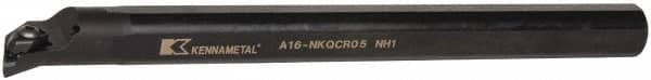Kennametal - NP.., 17.5° Lead Angle A-NKQC Internal Right Hand Indexable Profiling Toolholder - 1" Shank Width, 12" Long, Steel, Through Coolant - Americas Industrial Supply