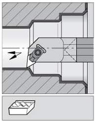 Kennametal - NP.., 5° Lead Angle E-NKLC Internal Left Hand Indexable Profiling Toolholder - 5/8" Shank Width, 10" Long, Carbide, Through Coolant - Americas Industrial Supply