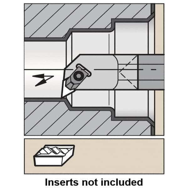 Kennametal - KC.., 5° Lead Angle E-NKLC Internal Right Hand Indexable Profiling Toolholder - 16mm Shank Width, 200mm Long, Carbide, Through Coolant - Americas Industrial Supply