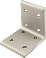 80/20 Inc. - 80mm Wide, Open Shelving 8 Hole Inside Corner Bracket - Aluminum, Clear Anodized Finish, 76mm Long, Use with 40 Series & Bolt Kit 75-3422 - Americas Industrial Supply