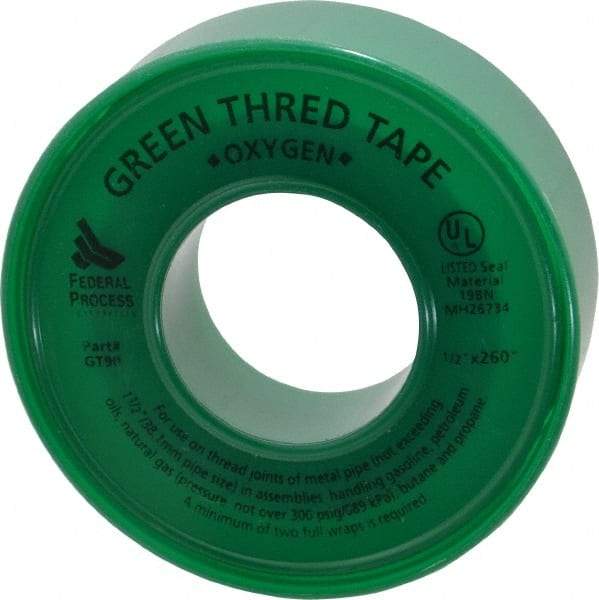 Federal Process - 1/2" Wide x 260" Long Oxygen Pipe Repair Tape - 3.7 mil Thick, -450 to 550°F, Green - Americas Industrial Supply